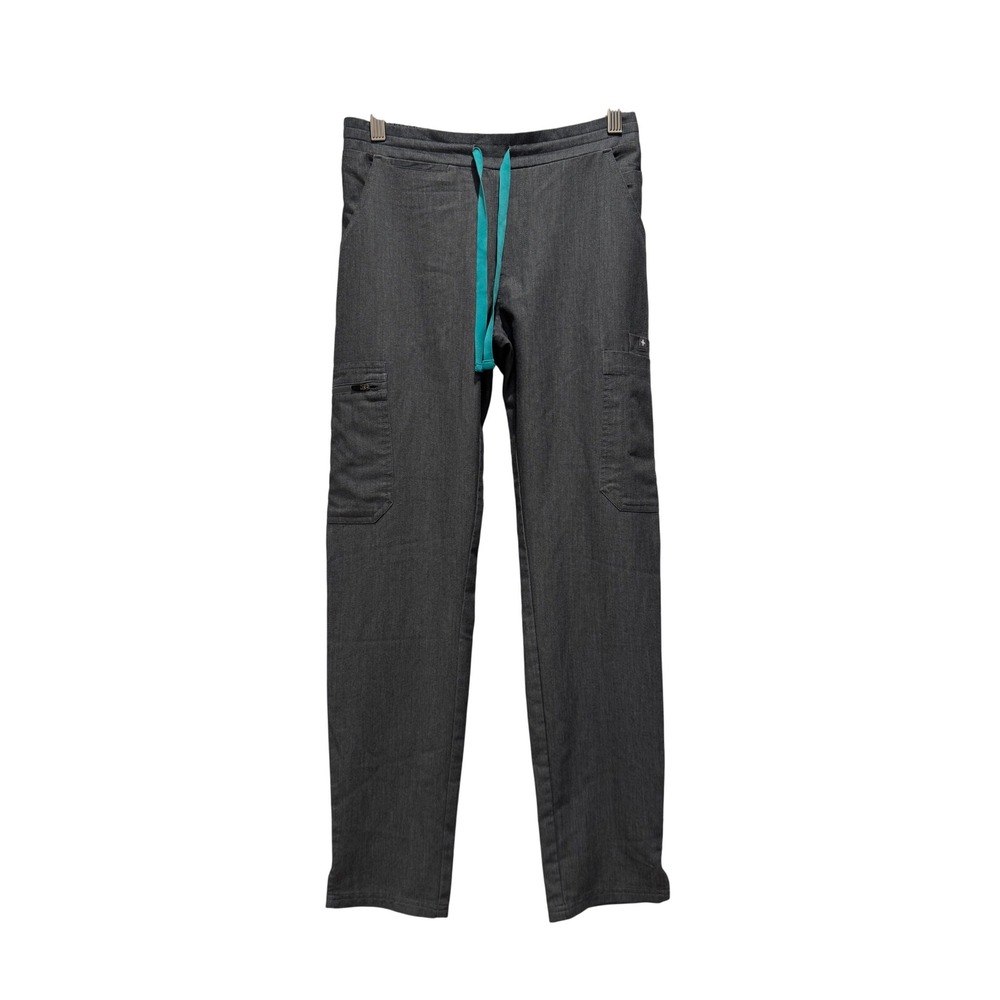 FIGS Technical Kade Scrub Pants Women's Charcoal Grey Cargo Drawstring XXS